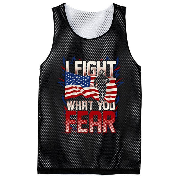 I Fight What You Fear Firefighter Mesh Reversible Basketball Jersey Tank
