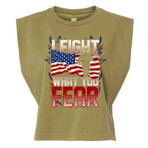 I Fight What You Fear Firefighter Garment-Dyed Women's Muscle Tee