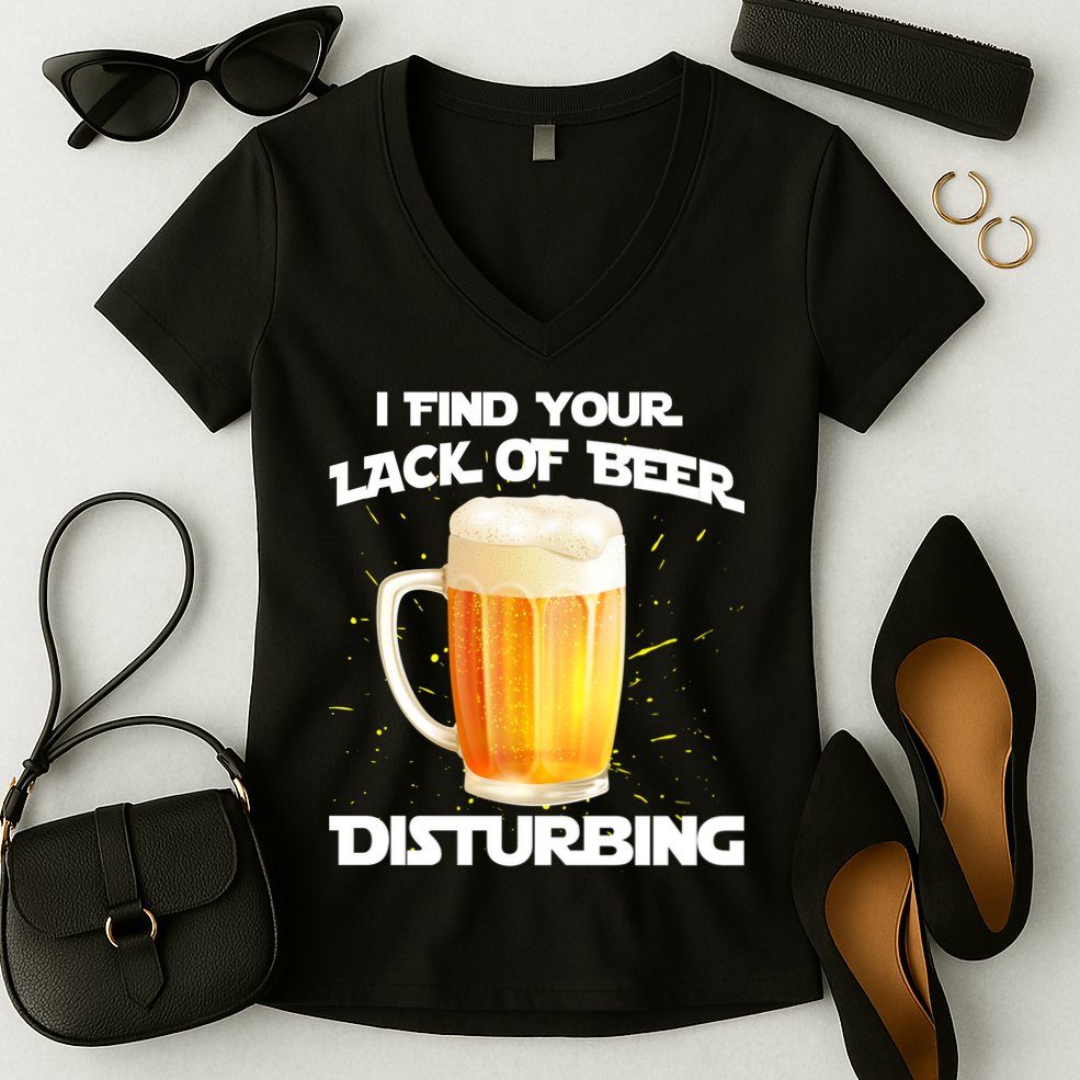 I Find Your Lack Of Beer Disturbing Women's V-Neck T-Shirt