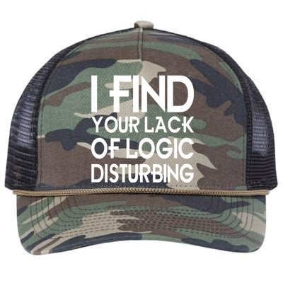 I Find Your Lack Of Logic Disturbing Retro Rope Trucker Hat Cap