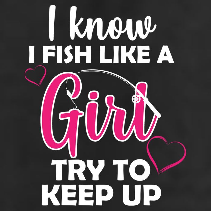 I Fish Like A Girl Try To Keep Up 7 Panel Mesh Trucker Snapback Hat