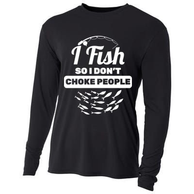 I Fish So I Don't Choke People Cooling Performance Long Sleeve Crew