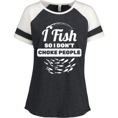 I Fish So I Don't Choke People Enza Ladies Jersey Colorblock Tee