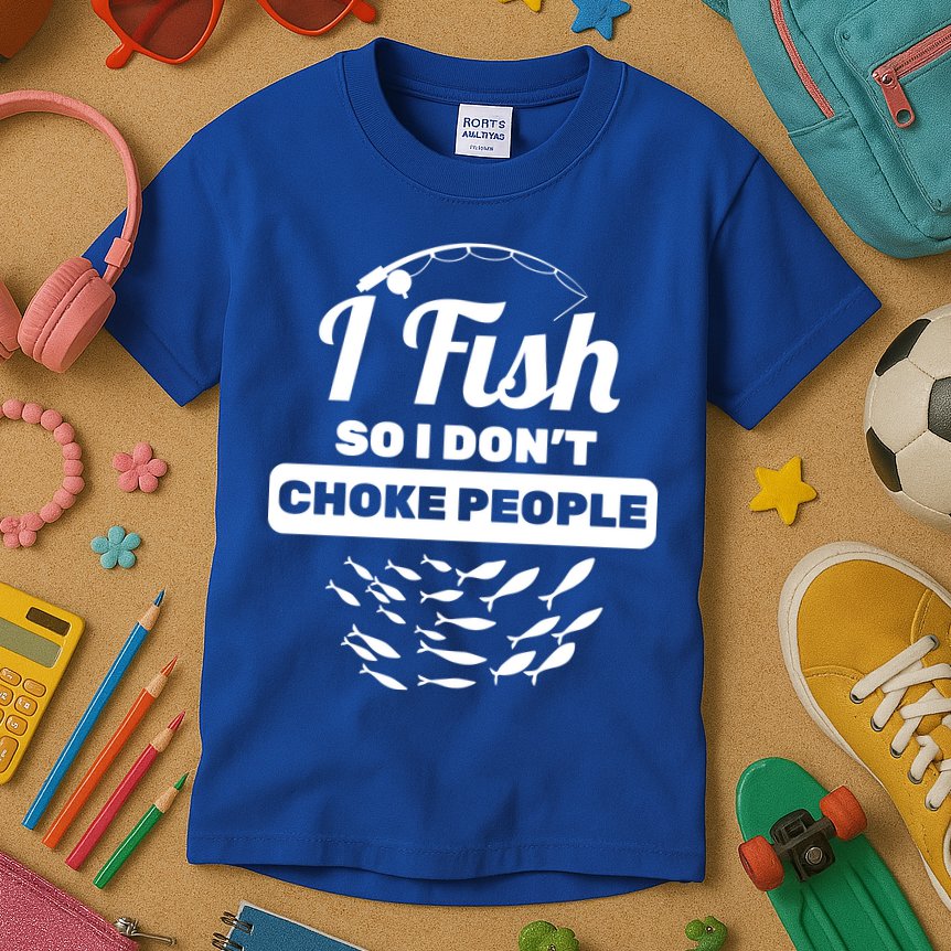 I Fish So I Don't Choke People Kids T-Shirt