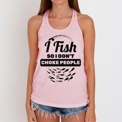 I Fish So I Don't Choke People Women's Knotted Racerback Tank