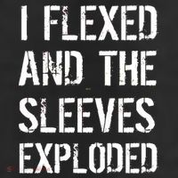 I Flexed And The Sleeves Exploded 7 Panel Mesh Trucker Snapback Hat
