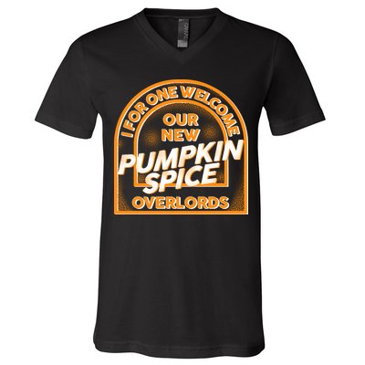  I For One Welcome Our New Pumpkin Spice Overloads Logo V-Neck T-Shirt