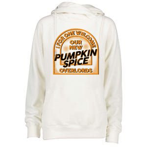  I For One Welcome Our New Pumpkin Spice Overloads Logo Womens Funnel Neck Pullover Hood