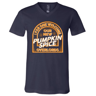  I For One Welcome Our New Pumpkin Spice Overloads Logo V-Neck T-Shirt