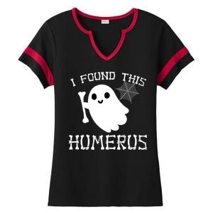 I Found This Humerus Funny Halloween Ghost Ladies Halftime Notch Neck Tee