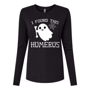 I Found This Humerus Funny Halloween Ghost Womens Cotton Relaxed Long Sleeve T-Shirt