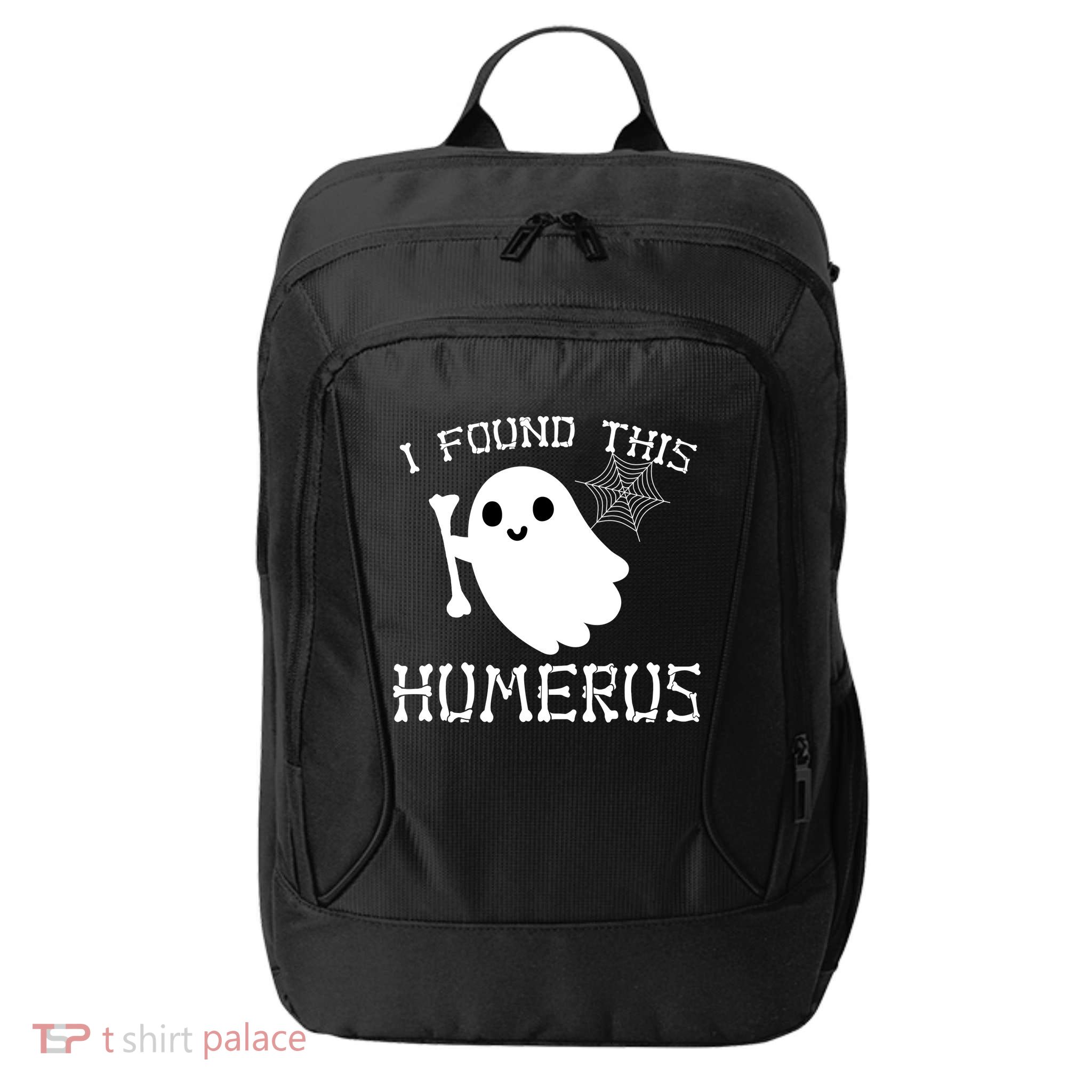I Found This Humerus Funny Halloween Ghost City Backpack