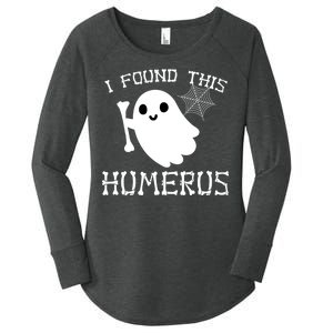 I Found This Humerus Funny Halloween Ghost Women's Perfect Tri Tunic Long Sleeve Shirt