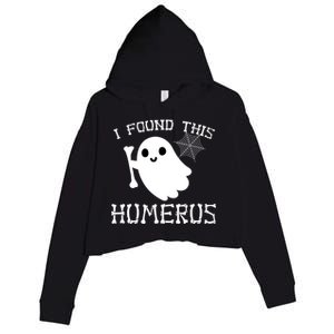 I Found This Humerus Funny Halloween Ghost Crop Fleece Hoodie