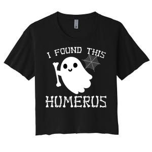 I Found This Humerus Funny Halloween Ghost Women's Crop Top Tee