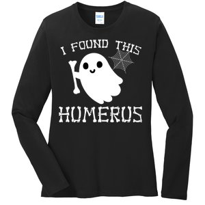 I Found This Humerus Funny Halloween Ghost Ladies Long Sleeve Shirt