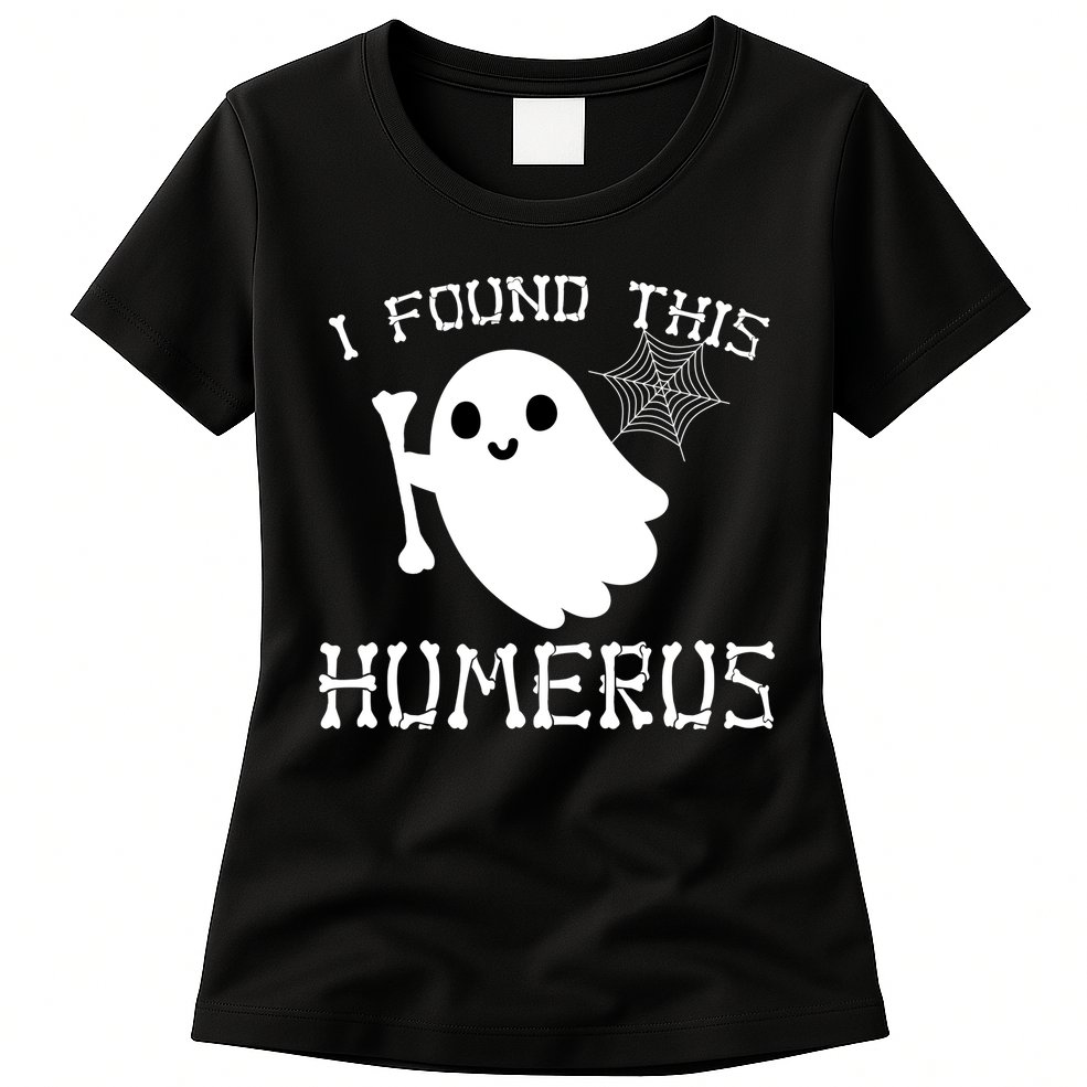 I Found This Humerus Funny Halloween Ghost Womens T-Shirt