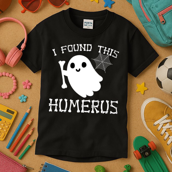 I Found This Humerus Funny Halloween Ghost Kids T-Shirt