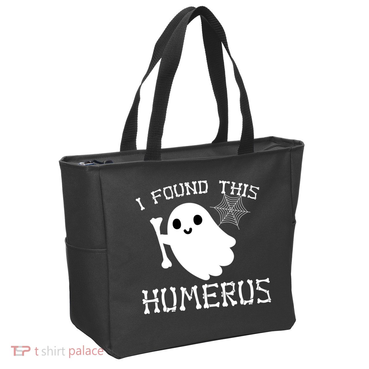 I Found This Humerus Funny Halloween Ghost Zip Tote Bag