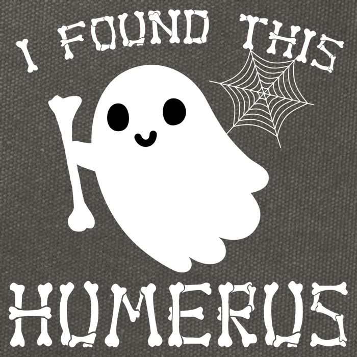 I Found This Humerus Funny Halloween Ghost Cotton Canvas Backpack