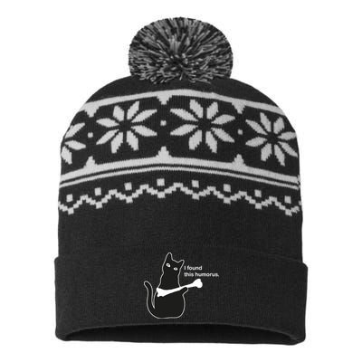 I Found This Humorous Cat USA-Made Snowflake Beanie