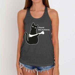 I Found This Humorous Cat Women's Knotted Racerback Tank