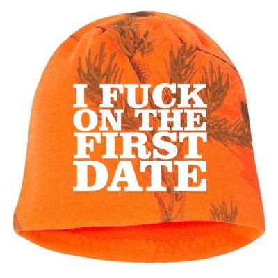 I Fuck On The First Date Kati - Camo Knit Beanie