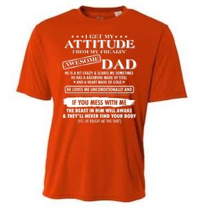 I Get My Attitude From My Freakin' Awesome Dad Cooling Performance Crew T-Shirt