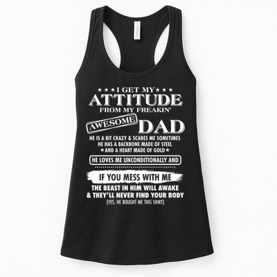 I Get My Attitude From My Freakin' Awesome Dad Womens Tank Top