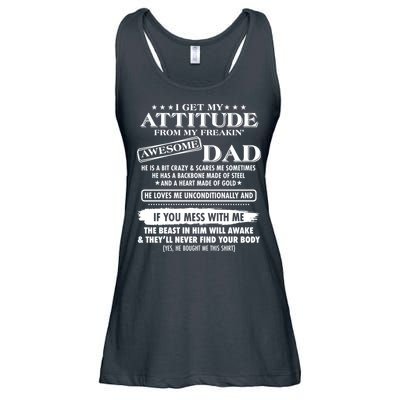 I Get My Attitude From My Freakin' Awesome Dad Ladies Essential Flowy Tank