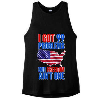 I Got 99 Problem But Freedom Ain't One Ladies PosiCharge Tri-Blend Wicking Tank