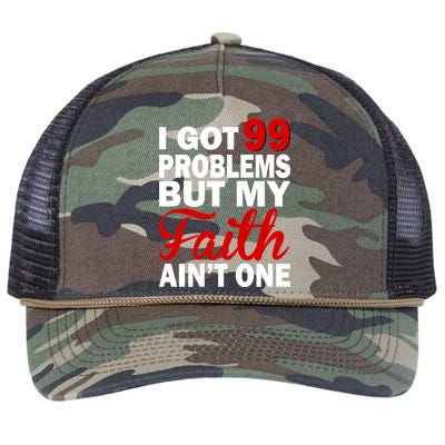 I Got 99 Problems But My Faith Ain't One Retro Rope Trucker Hat Cap