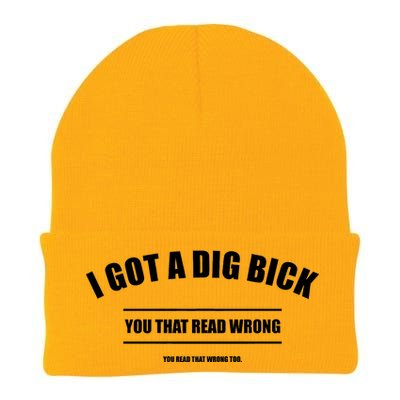 I Got a Dig Bick You Read That Wrong Funny Word Play Knit Cap Winter Beanie