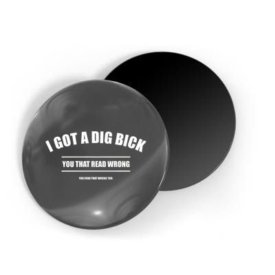 I Got a Dig Bick You Read That Wrong Funny Word Play Magnet
