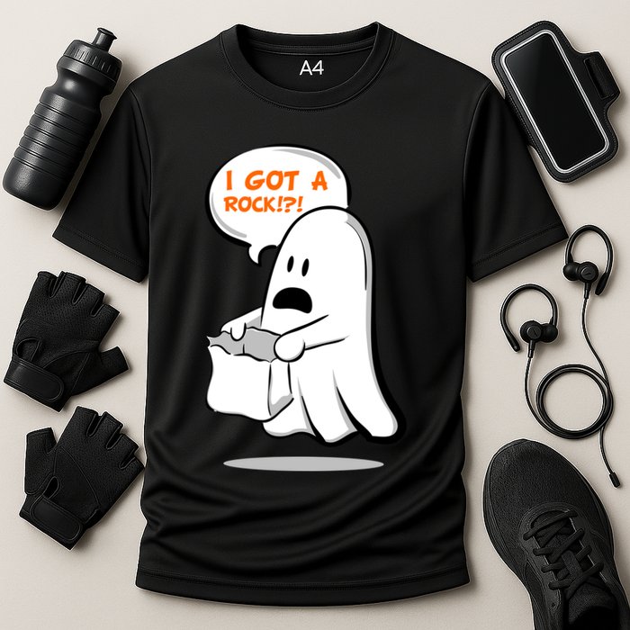 I Got A Rock!?! Halloween Ghost Trick or Treat Cooling Performance Crew T-Shirt