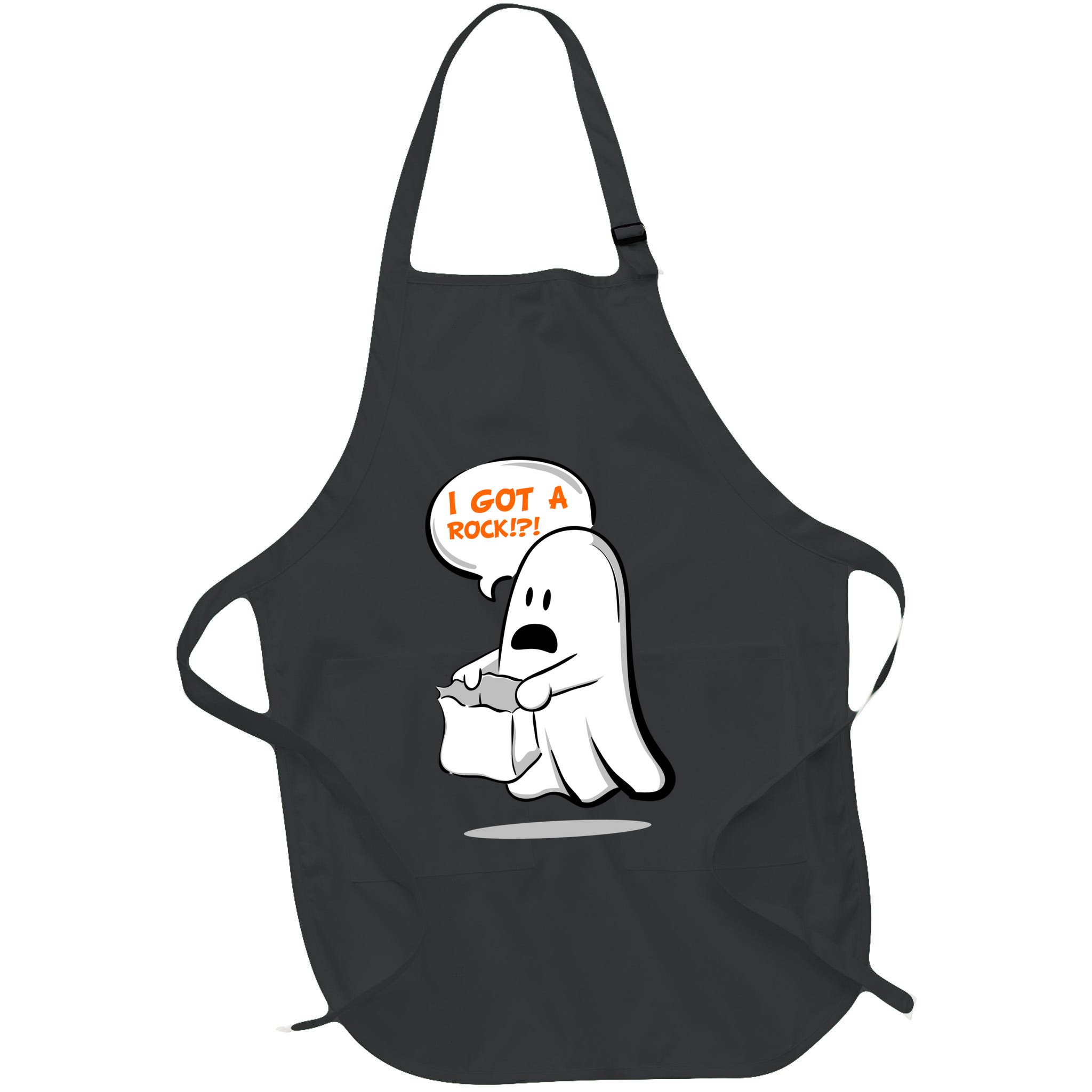 I Got A Rock!?! Halloween Ghost Trick or Treat Apron