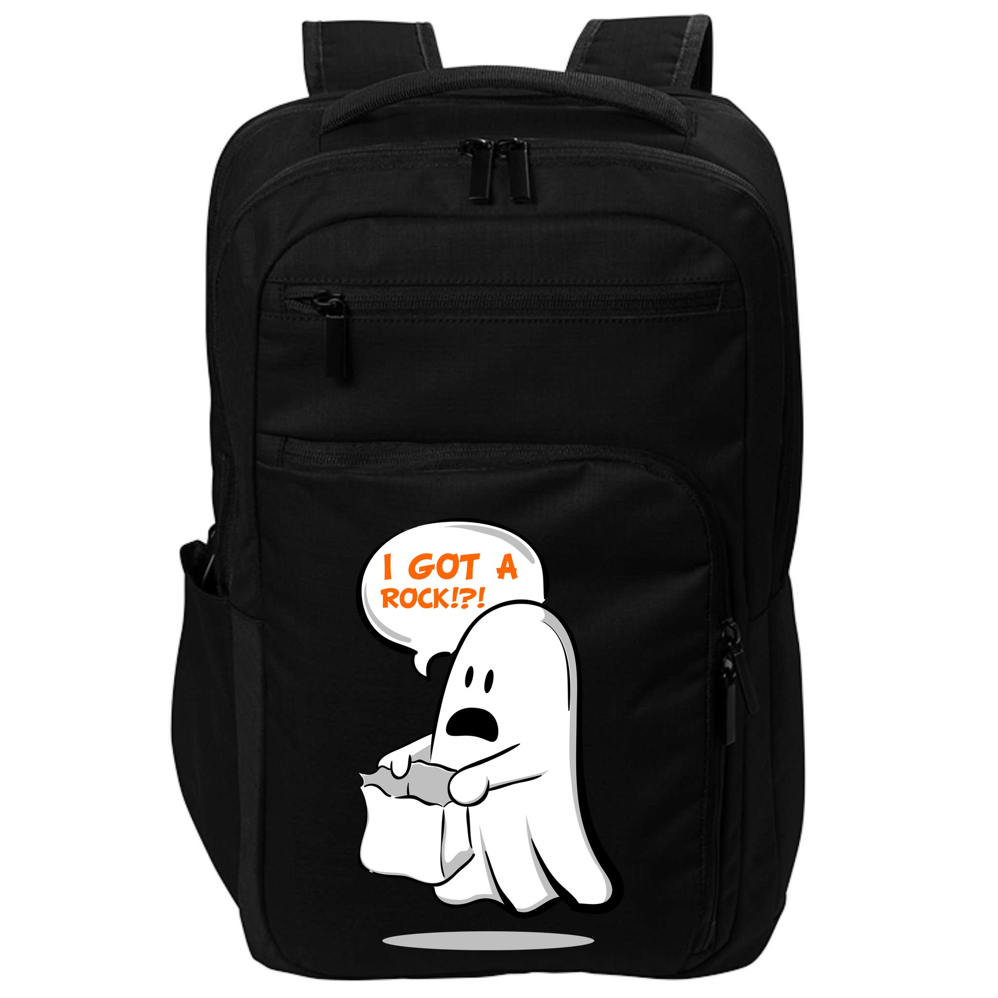 I Got A Rock!?! Halloween Ghost Trick or Treat Impact Tech Backpack