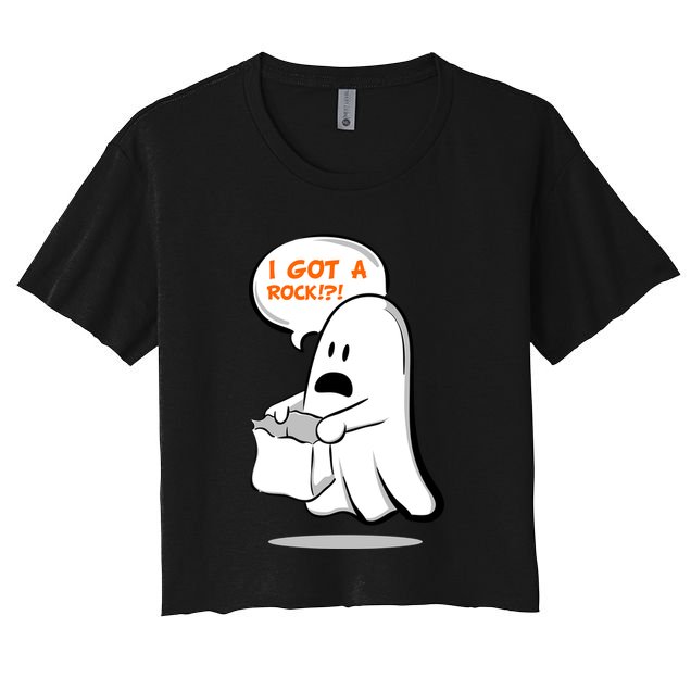 I Got A Rock!?! Halloween Ghost Trick or Treat Crop Top