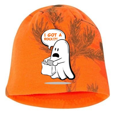 I Got A Rock!?! Halloween Ghost Trick or Treat Kati - Camo Knit Beanie