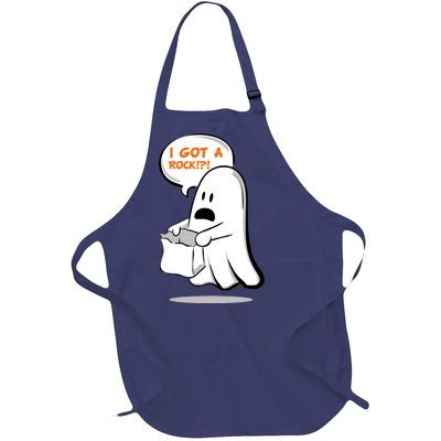 I Got A Rock!?! Halloween Ghost Trick or Treat Full-Length Apron With Pockets