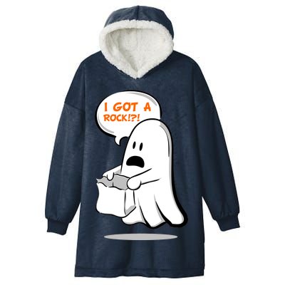 I Got A Rock!?! Halloween Ghost Trick or Treat Hooded Wearable Blanket