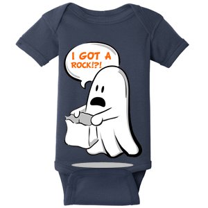 I Got A Rock!?! Halloween Ghost Trick or Treat Baby Bodysuit