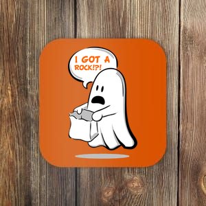 I Got A Rock!?! Halloween Ghost Trick or Treat Coaster