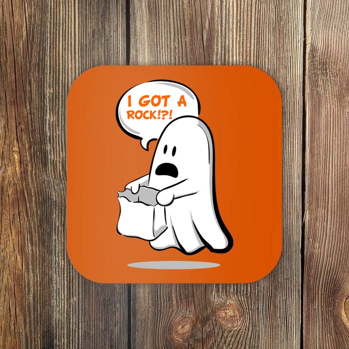 I Got A Rock!?! Halloween Ghost Trick or Treat Coaster