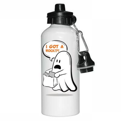 I Got A Rock!?! Halloween Ghost Trick or Treat Aluminum Water Bottle 