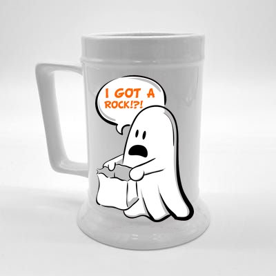 I Got A Rock!?! Halloween Ghost Trick or Treat Beer Stein