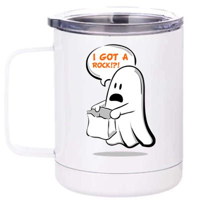 I Got A Rock!?! Halloween Ghost Trick or Treat 12 oz Stainless Steel Tumbler Cup