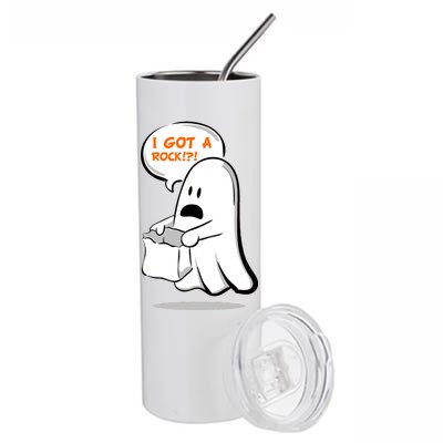 I Got A Rock!?! Halloween Ghost Trick or Treat Stainless Steel Tumbler