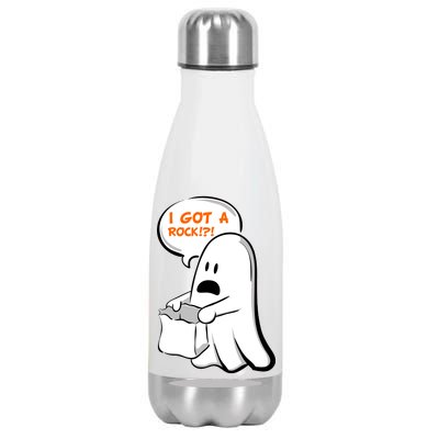 I Got A Rock!?! Halloween Ghost Trick or Treat Stainless Steel Insulated Water Bottle