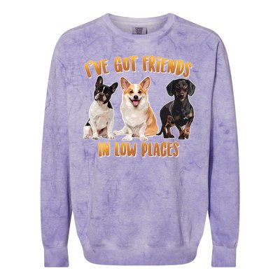 I Got Friends In Low Places Dogs Colorblast Crewneck Sweatshirt